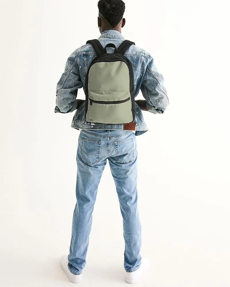 Shaded Pale Pastel Warm Green Gray Canvas Backpack | C8M0Y30K30