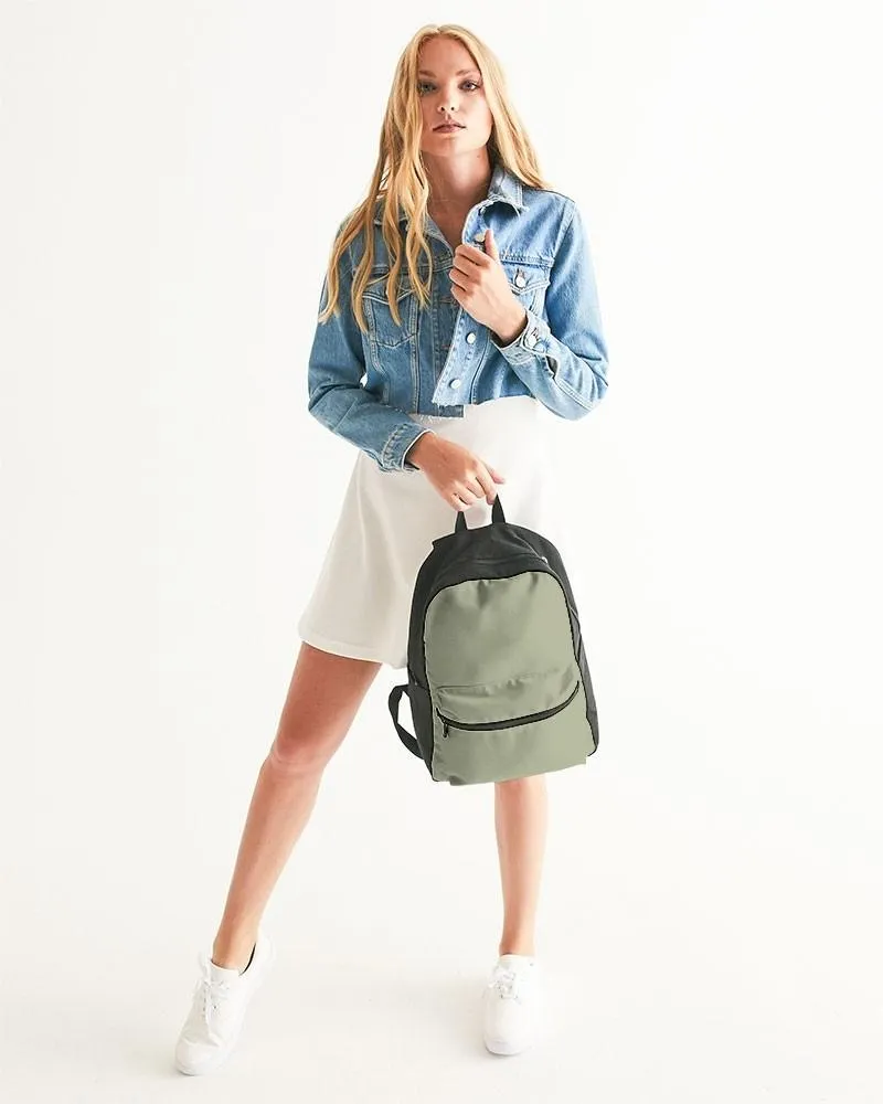 Shaded Pale Pastel Warm Green Gray Canvas Backpack | C8M0Y30K30