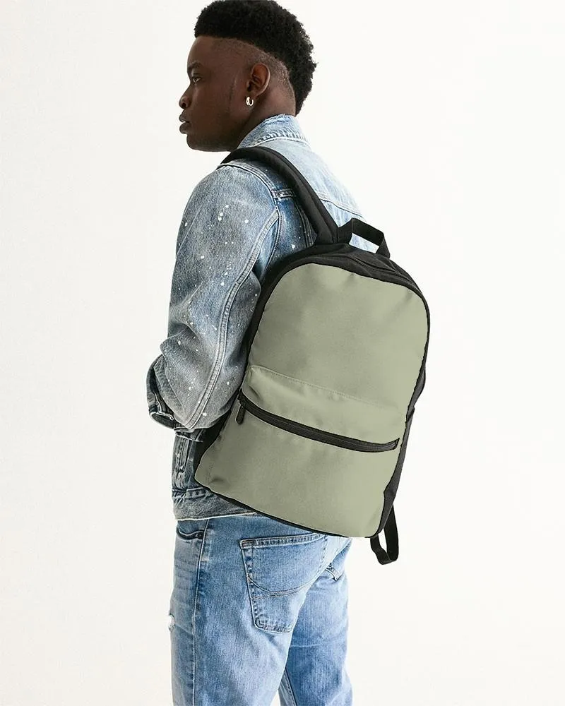 Shaded Pale Pastel Warm Green Gray Canvas Backpack | C8M0Y30K30