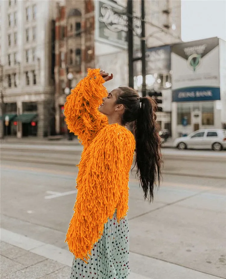 Shaggy Jacket Furry Fluffy Coat 5 Different Colors Blue White Black Orange Or Gray Warm Soft Shag Festival Wrap Available In Small Medium Large Or Extra Large XL