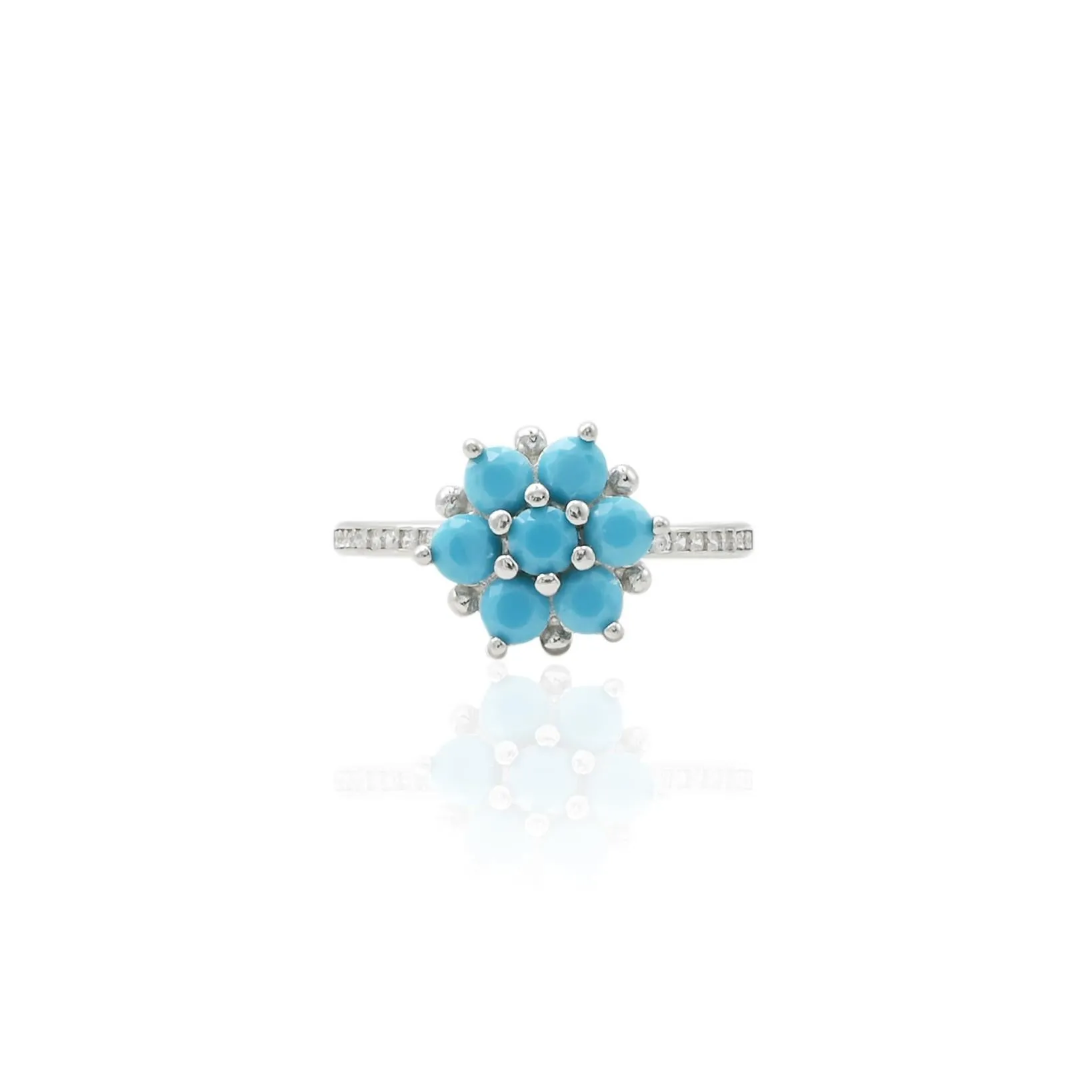 Silver Foxy Sky Blue Gems Ring for Girls