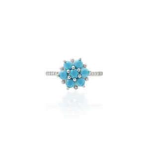 Silver Foxy Sky Blue Gems Ring for Girls