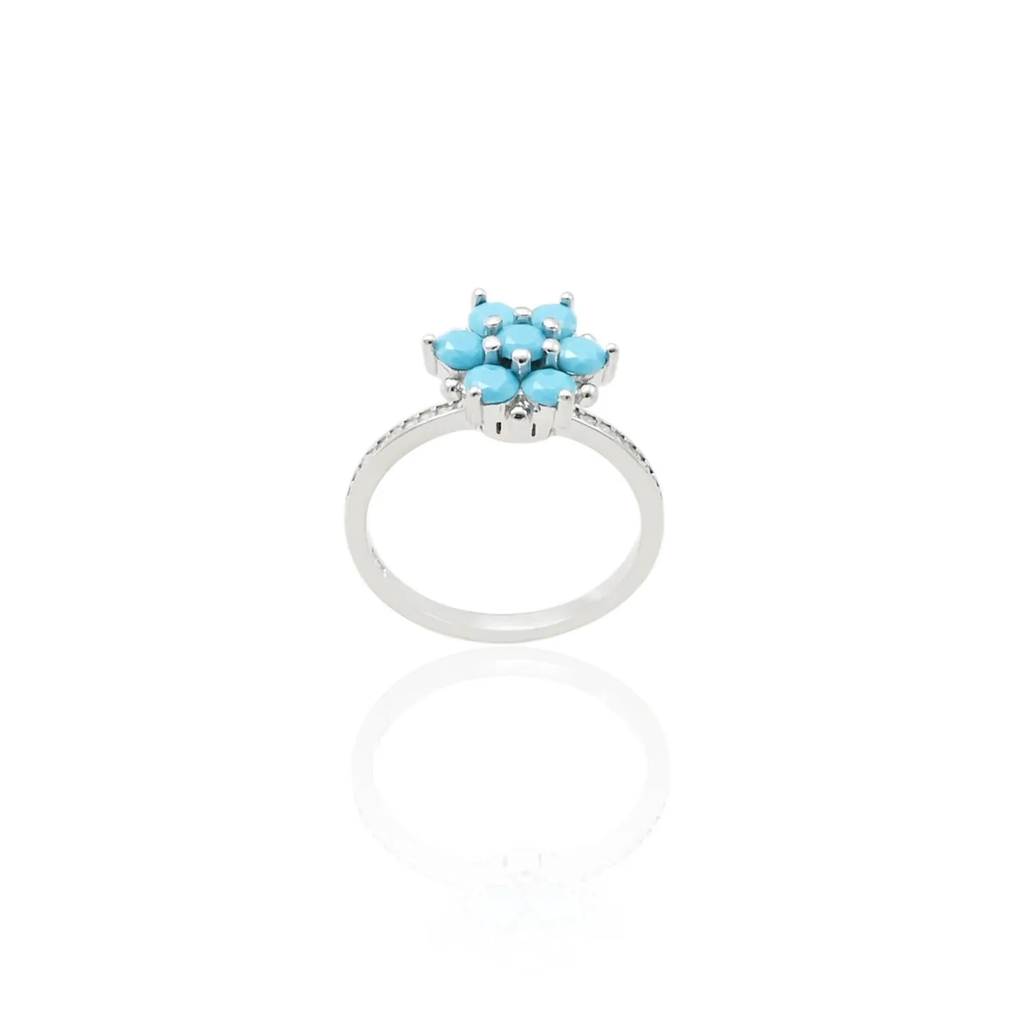 Silver Foxy Sky Blue Gems Ring for Girls