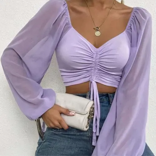 Womens Bell Sleeve Summer Top
