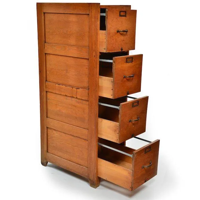 Wood Tall Filing Cabinet